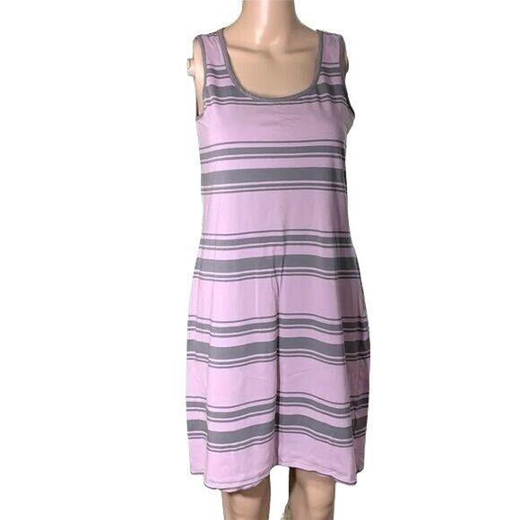 Horny Toad Womens Sundress Sleeveless Striped Pullover Keyhole Purple Small - Picture 1 of 12